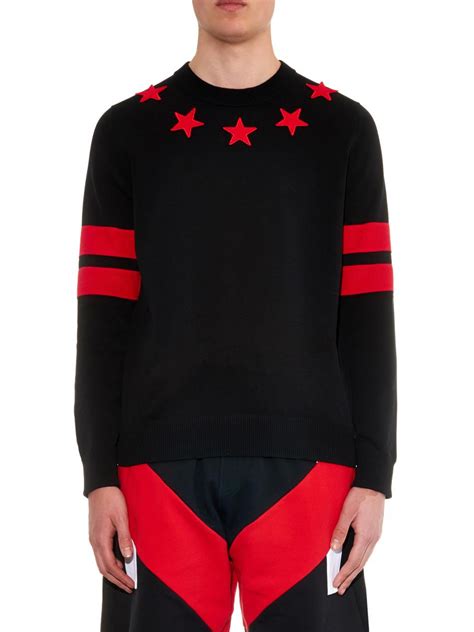 givenchy sweater red stars|Givenchy sweatshirt fleece.